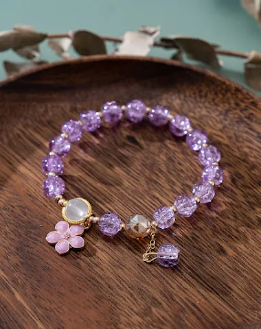 Kleurrijke bloemenarmband met maans - 3
