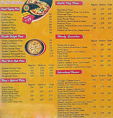King's Pizza & Cafe menu 