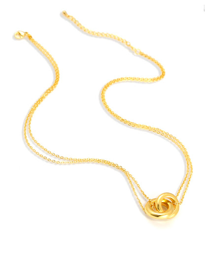 Title 5, Womens Double-Ring Necklace, European and Amer...