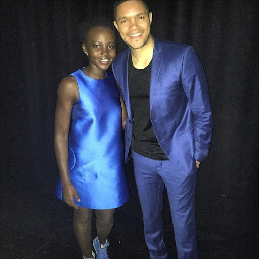 Lupita Nyong'o with Trevor Noah in Johannesburg last year.