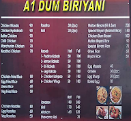 A1 Dum Biriyani Restaurant menu 1