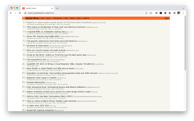 HackerNews New Tab chrome extension