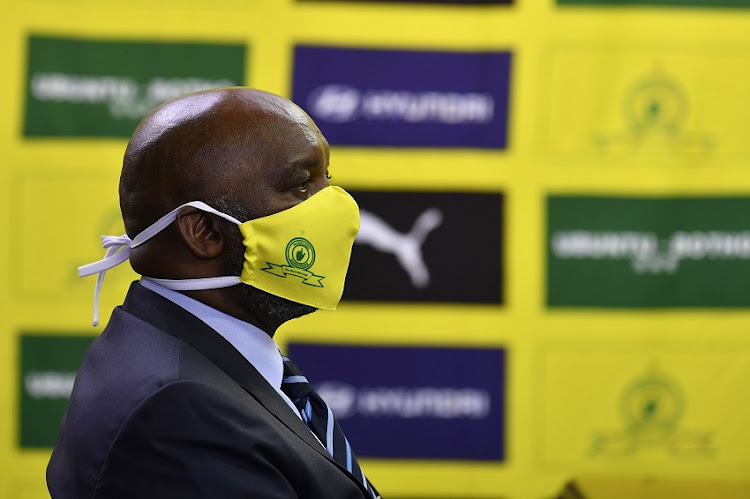 Mamelodi Sundowns coach Pitso Mosimane during the Mamelodi Sundowns 50th anniversary announcements in Sandton on May 21, 2020 in Johannesburg, South Africa.