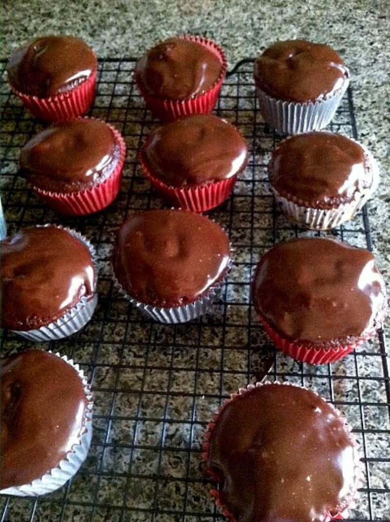 Chocolate Ganache Cupcakes With Cherry Cheesecake