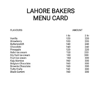 Lahore Bakery menu 1