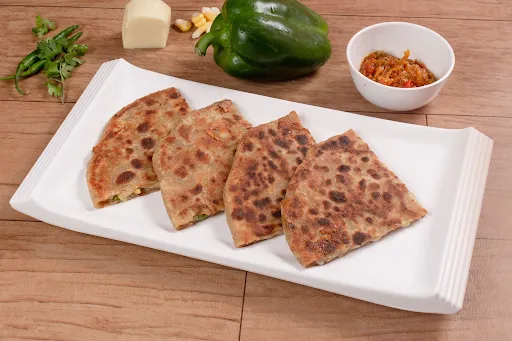 Cheese Corn Capsicum Paratha