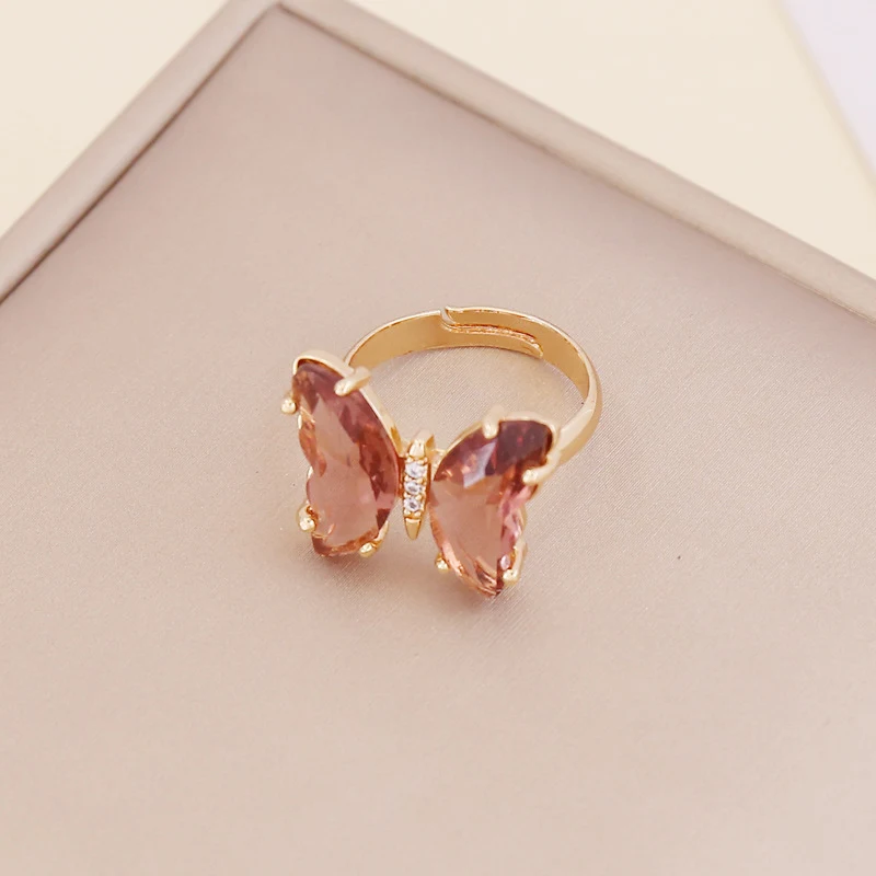Zircon Butterfly Adjustable Ring For Women. Delicate design, sparkling zircon stones, and adjustable fit. The perfect ev