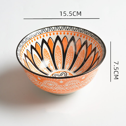 Title 3, Household Japanese Underglaze Ceramic Rice Bowl...