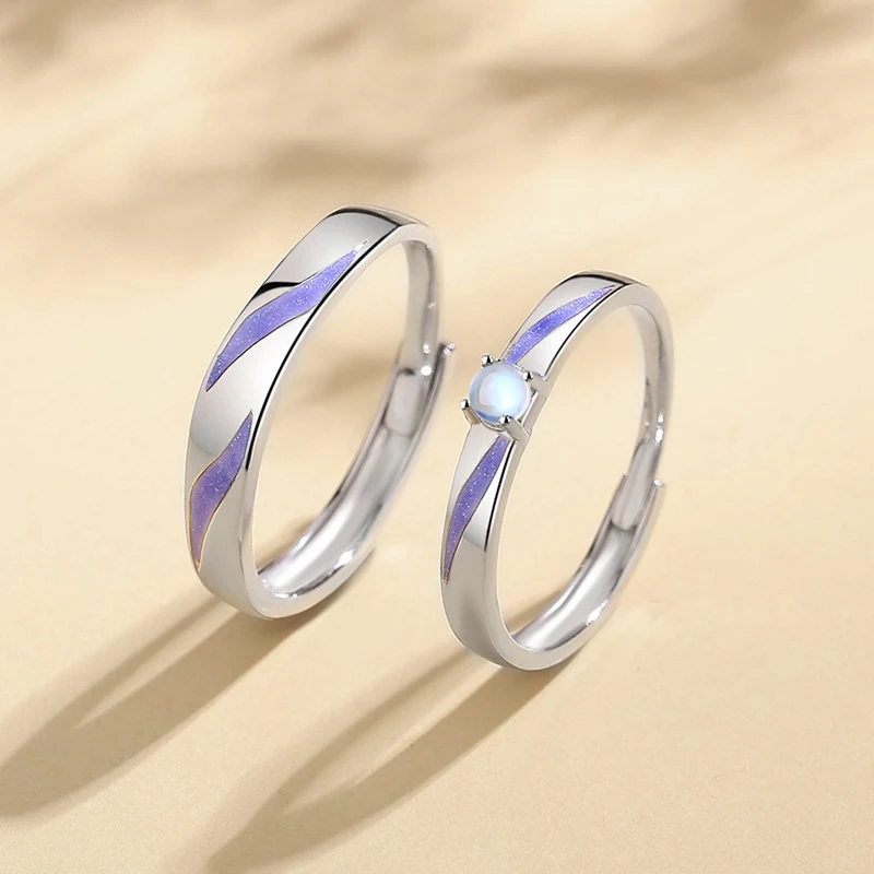 Title 3, Anillos de pareja de plata de ley 925 para homb...