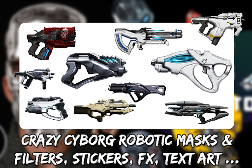 CYBORG CAMERA PHOTO EDITOR -ROBOT STICKERS ON FACE