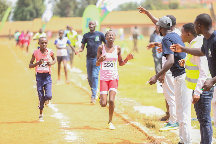 Akadonyang Vivian won the 1500m race during the inaugural KCB scholarship scouting programme for talented, athletic students in Kitale on January 4, 2024.