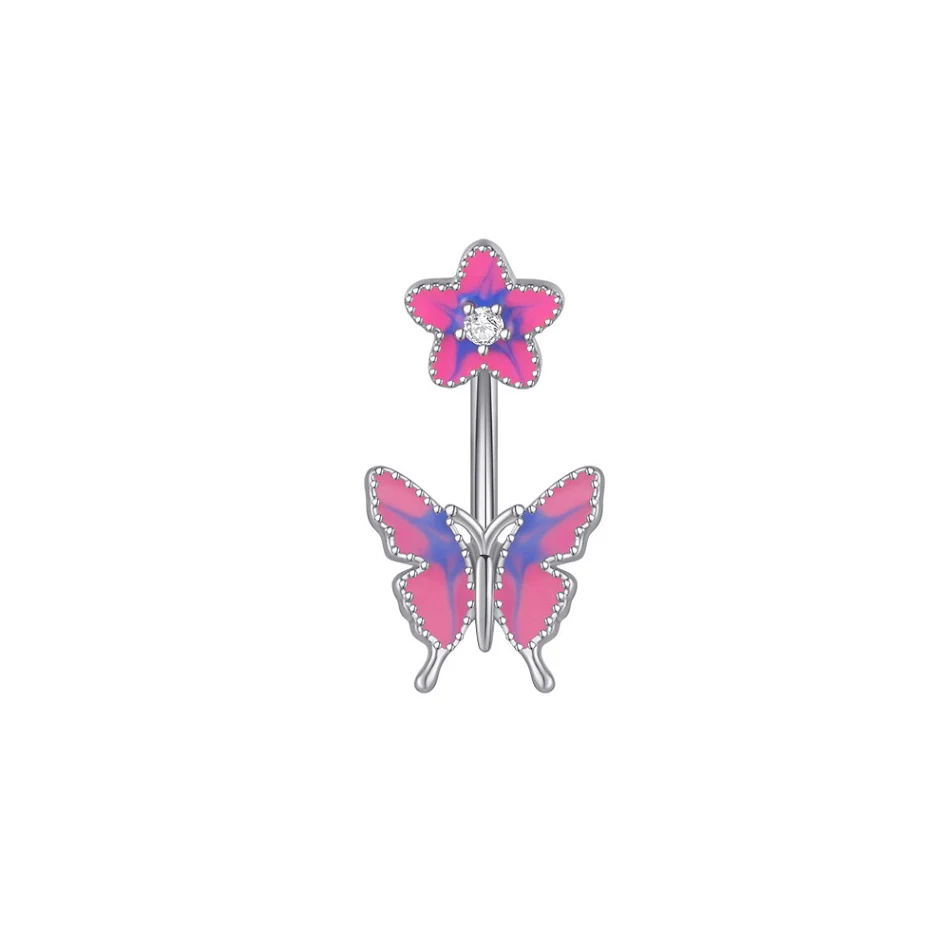Dripping Butterfly Belly Ring Navel Stud Piercing Jewelry Stylish and eye-catching body jewelry for a dazzling look that