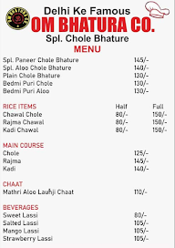 Om Bhatura Co. menu 1