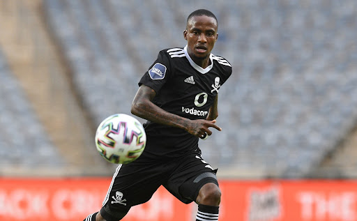 Thembinkosi Lorch of Orlando Pirates during the DStv Premiership match against TS Galaxy at Orlando Stadium on January 26 2021.