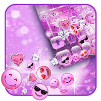 Cute Pink glitter emoji keyboard