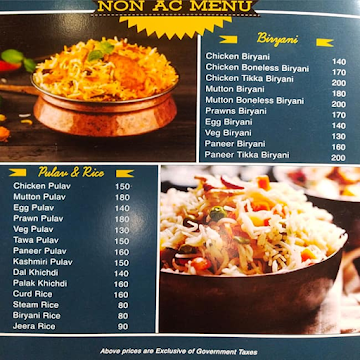 Mohan Punjab Restaurant & Bar menu 