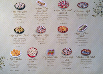 Kanti Sweets menu 