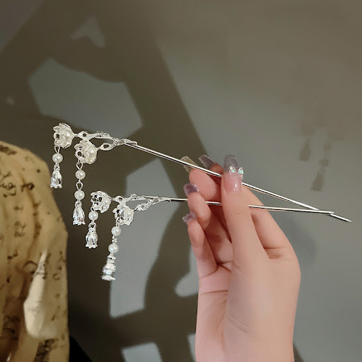 Title 2, Chinese Iris Lily Of The Valley Hairpin, a flor...