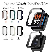 Ốp Pc Cứng + Kính Cường Lực Bảo Vệ Màn Hình Đồng Hồ Thông Minh Cho Realme Watch 2 3 Pro Realme Watch 2Pro 3Pro