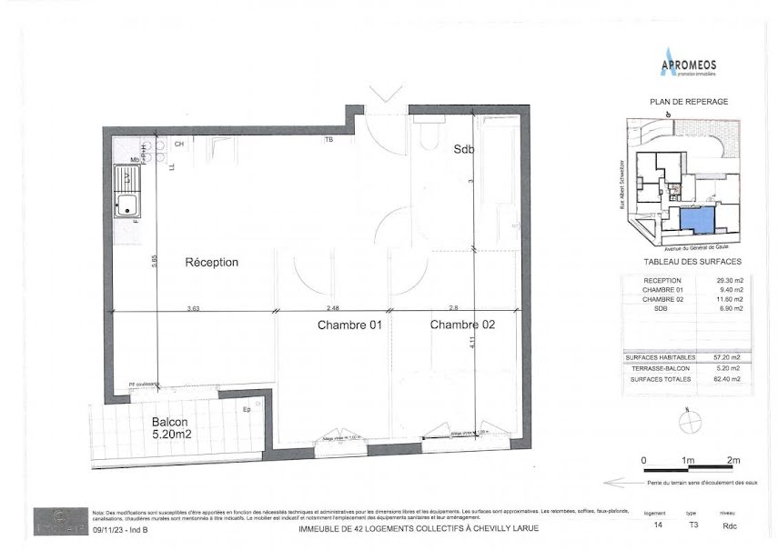 Vente appartement 3 pièces 57 m² à Chevilly-Larue (94550), 309 000 €
