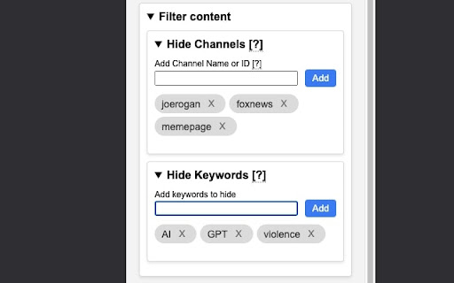 Customise YouTube