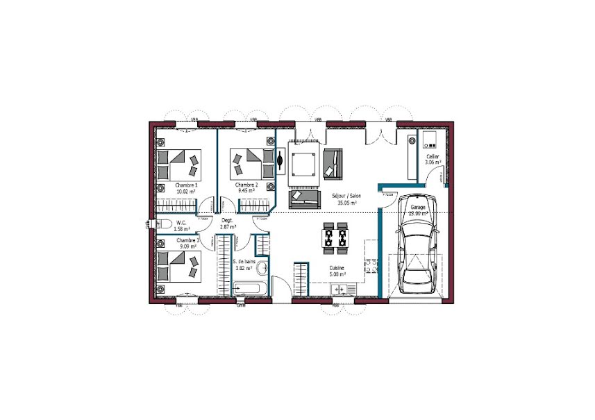 Vente maison neuve 4 pièces 80 m² à Saint-Pierre-de-Clairac (47270), 214 480 €