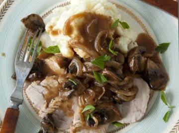 Roasted Pork Loin with Mushroom Gravy