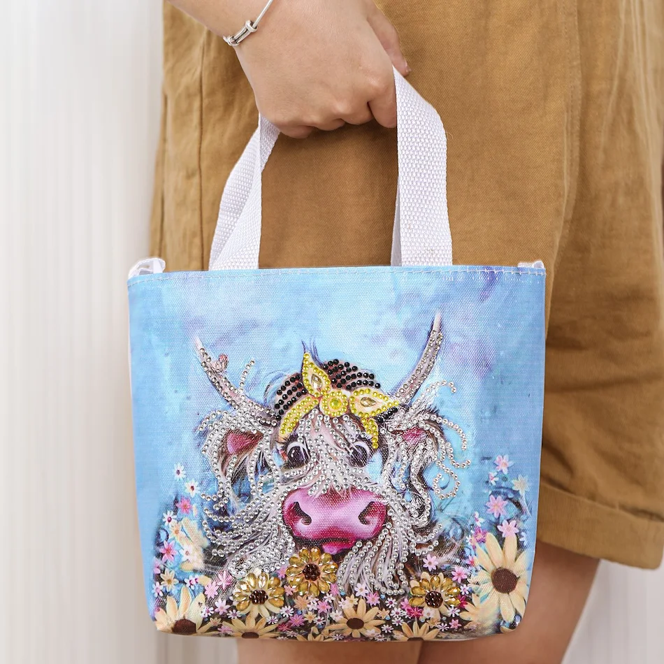 Przenośna Torebka Satchel z Diamentami dla Dzieci DIY, Zestaw do Malowania Diamentami, Twórz i Noś Swój Własny Styl