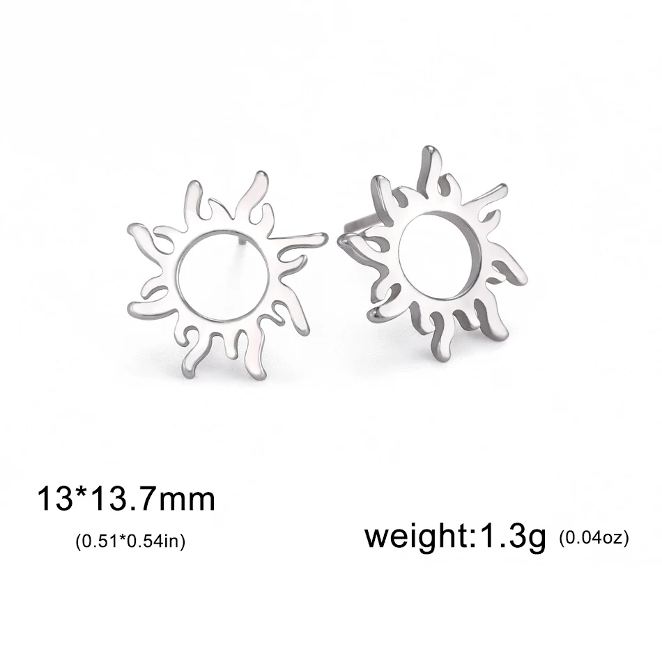 Boucles d'oreilles Totem Soleil Bohème Acier Inoxydable Motif Géométrique. Bijoux femme tendance, parfait pour un look bohème chic, légers et confortables.