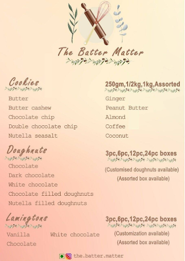 The Batter Matter menu 