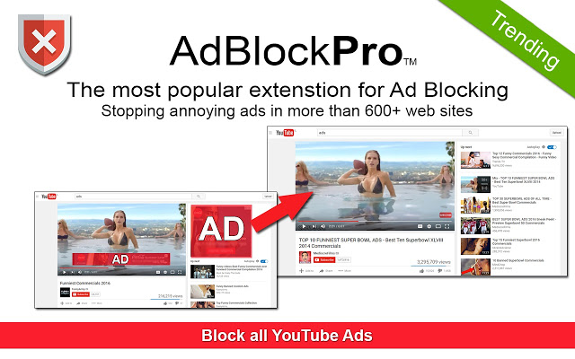 Adblock a YouTube számára - Webes és Youtube Adblocker