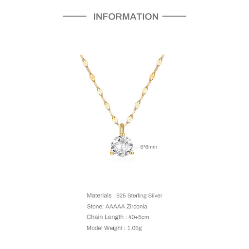 Title 1, S925 Sterling Silver Single Luxury Zircon Diamo...