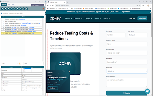 Opkey Browser Extension