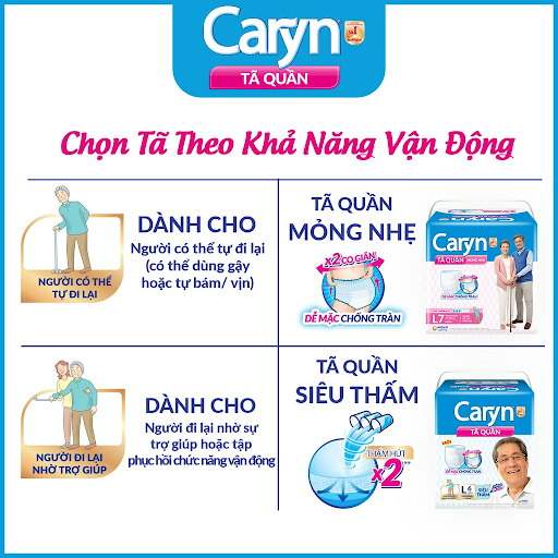 Tã-bỉm quần người lớn Caryn mỏng nhẹ L28 (28 miếng)