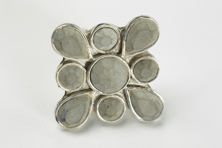 This Concrete Stone Ring (Mandala Ring) by Elmare Burger was inspired by Mandala colouring books.