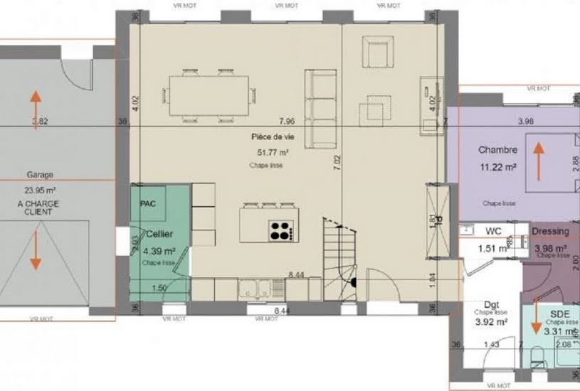  Vente Terrain + Maison - Terrain : 809m² - Maison : 120m² à Champagne-sur-Seine (77430) 