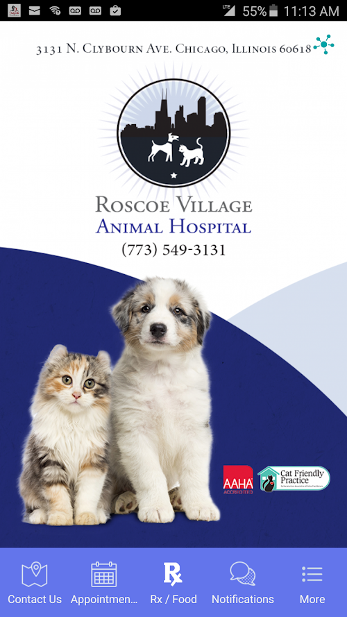 Android application Roscoe Village Animal Hospital screenshort