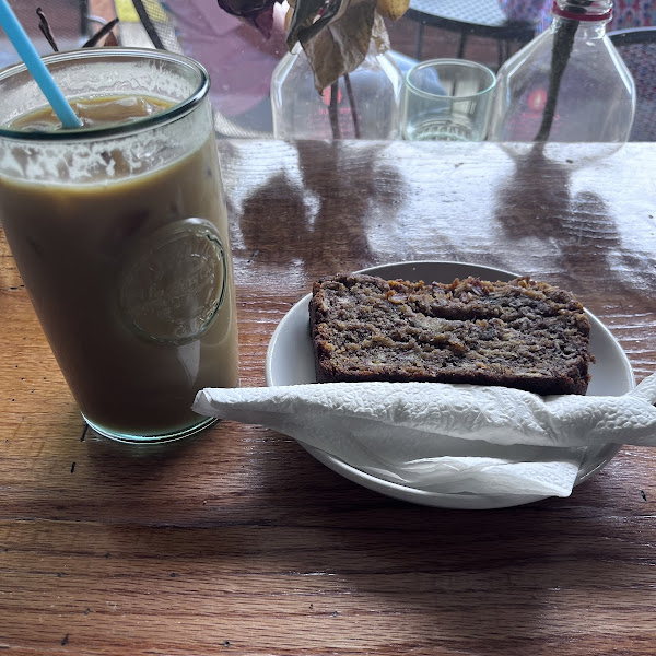 GF caramel latte and GF Banana bread!