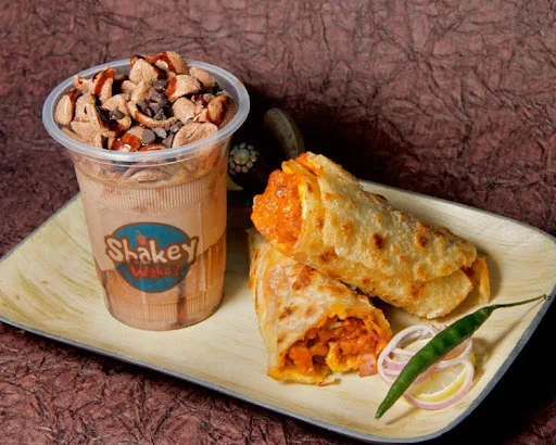 Chicken Bhuna Roll + Chocolate Milkshake