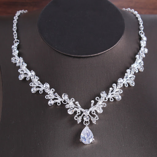 Title 2, Korean Style Necklace And Earrings Suite with Z...