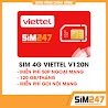 Sim 4G Viettel V120N 120Gb/Tháng (4Gb/Ngày +1000 Phút Nội Mạng + 50 Phút Ngoại Mạng) Sim247