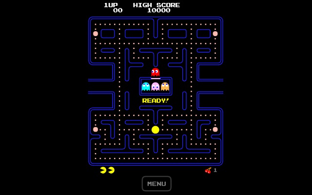 Pacman - a pack of 3 pacman heritage games chrome extension