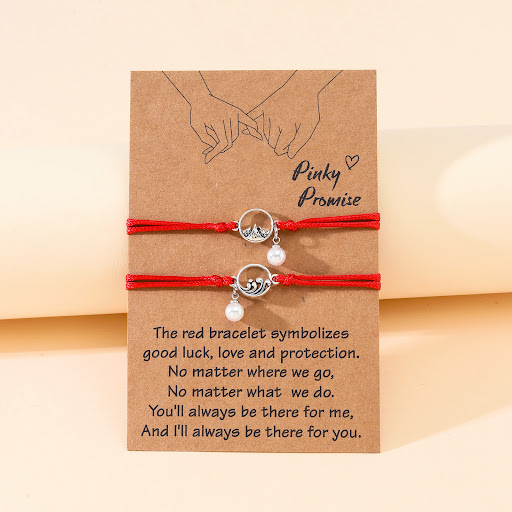 Title 3, Womens Pearl Pendant Woven Bracelet Everyday e...