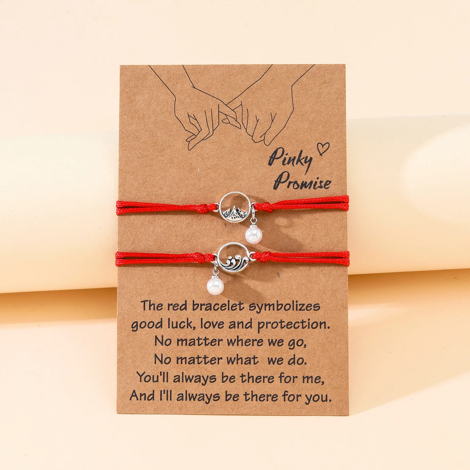 Title 3, Geweven armband met parel hanger voor dames Dag...