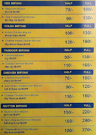 Rafia Biryani menu 2