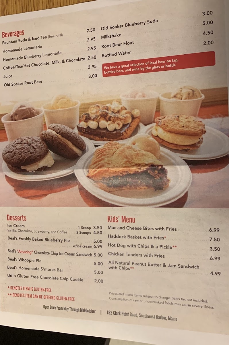 Dessert Menu