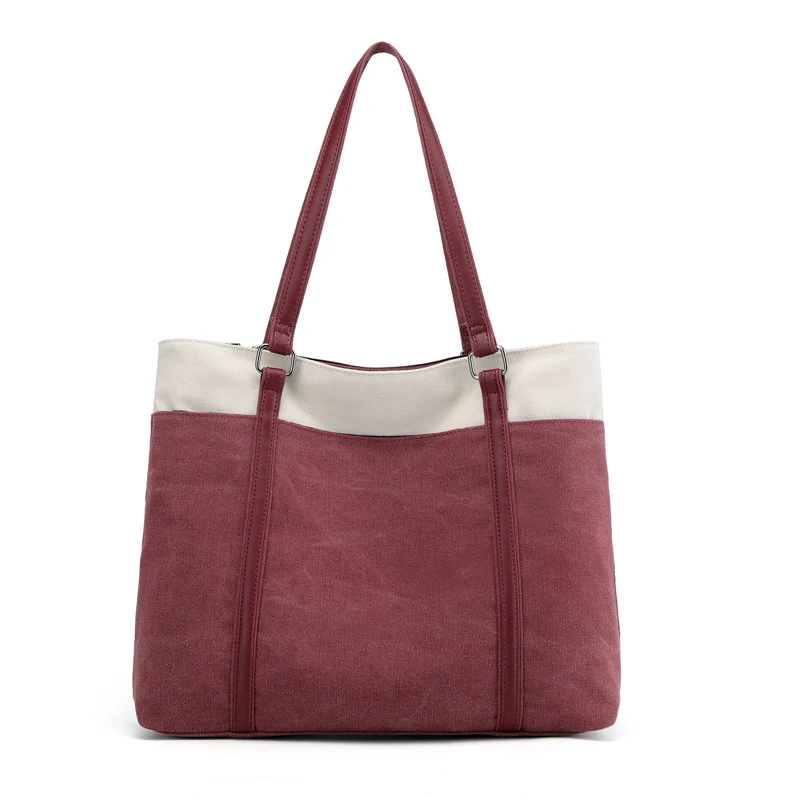 Sac à bandoulière femme, sac à main grand format en tissu, coloris assortis, pratique et portable, parfait pour transporter vos essentiels.