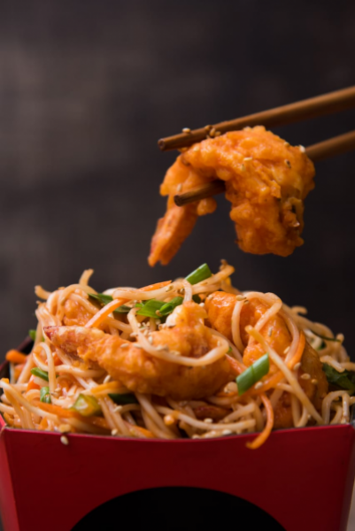 Prawn Chilli Garlic Noodles & Chilli Prawn