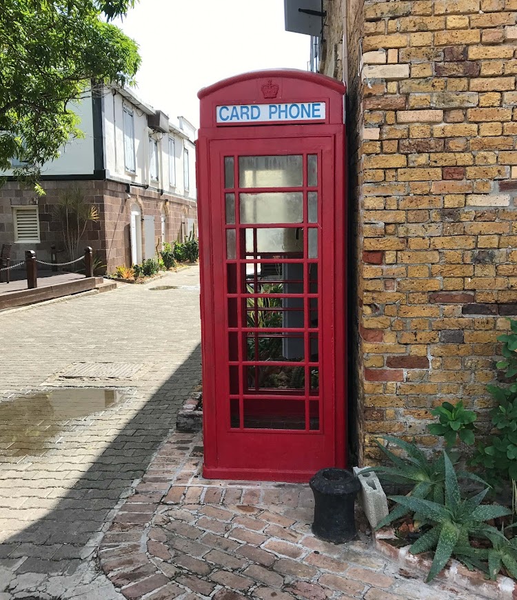 A Card Phone booth, a relic of British influence, in Antigua. 