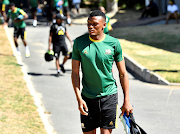 Bafana Bafana defender Mothobi Mvala during the national team media open day at Lentelus sportsground on January 8 2024 in Stellenbosch.